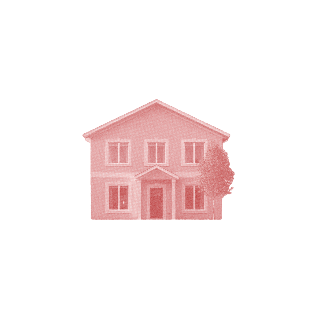 house image with red texture overlay